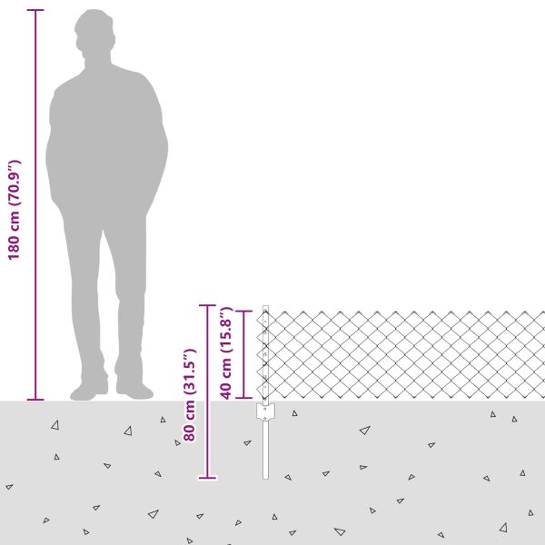 Ограда и колче Зелен 0,4 x 10 м Стомана