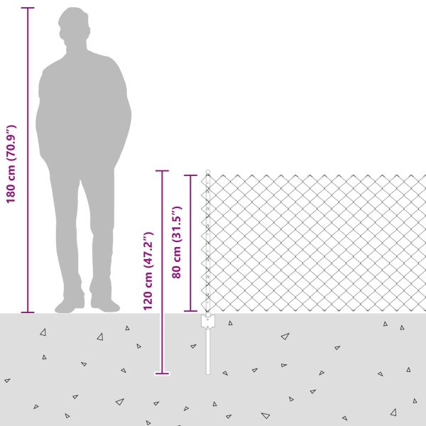 Ограда и колче Зелен 0,8 x 10 m Стомана