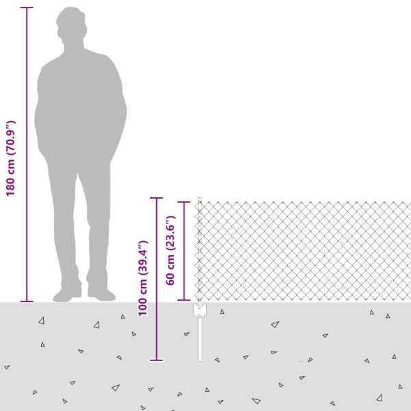 Ограда и колче Зелен 0,6 x 25 м Стомана