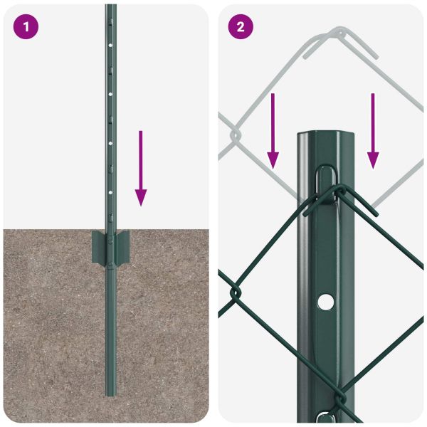 Ограда и колче Зелен 0,6 x 25 м Стомана