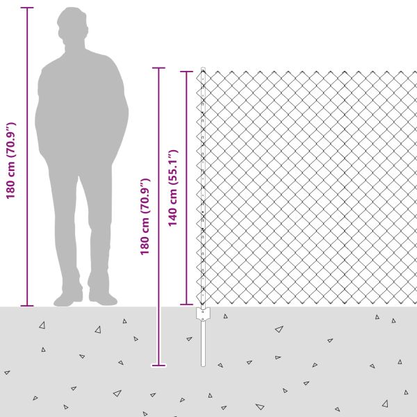 Ограда и колче Зелен 1,4 x 25 m Стомана