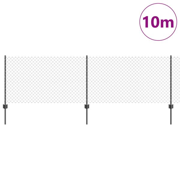 Ограда и колче Сив 0,8 x 10 m Стомана