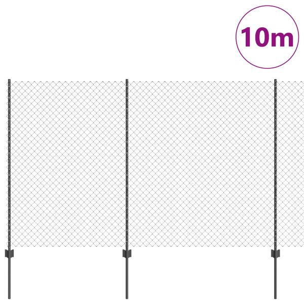 Ограда и колче Сив 1,5 x 10 m Стомана