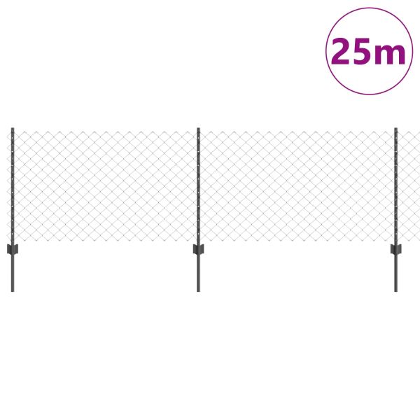 Ограда и колче Сив 0,8 x 25 m Стомана