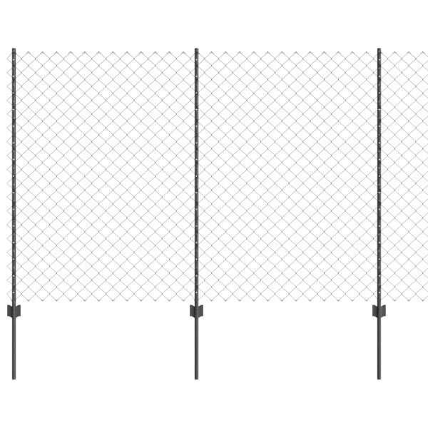 Ограда и колче Сив 1,6 x 25 m Стомана
