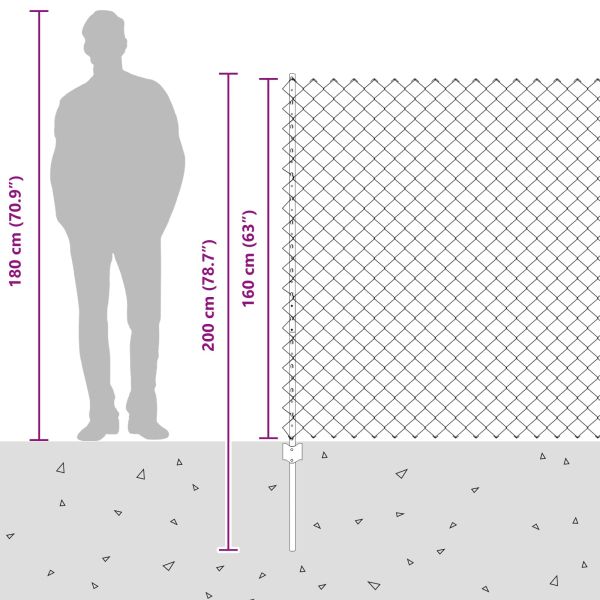 Ограда и колче Сив 1,6 x 25 m Стомана