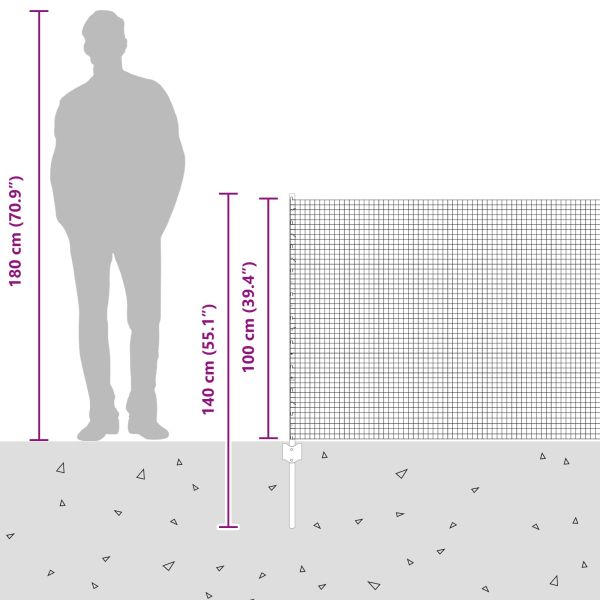 Ограда и колче Сребрист 1 x 25 m Стомана