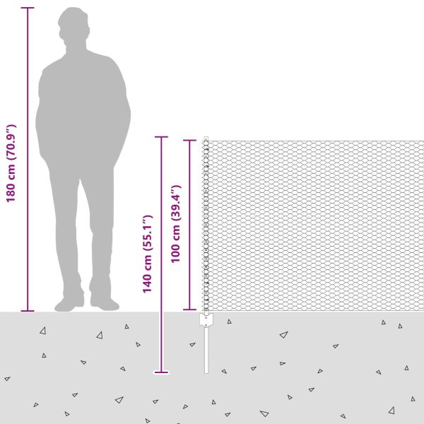 Ограда и колче Сребрист 1 x 25 m Стомана