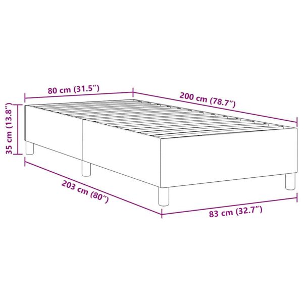 Платформено легло Тъмен сив 80 x 200 cm текстил