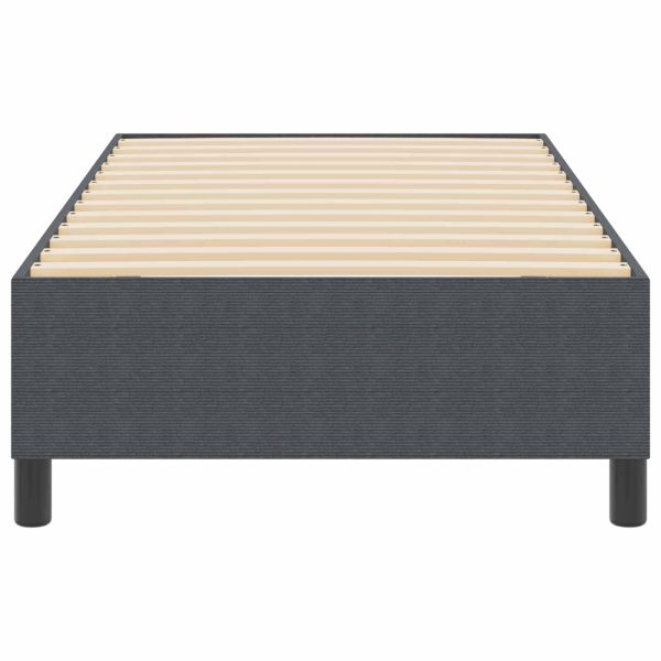 Платформено легло Тъмен сив 90 x 190 cm текстил