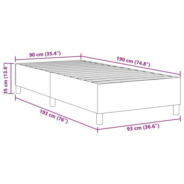 Платформено легло Тъмен сив 90 x 190 cm текстил