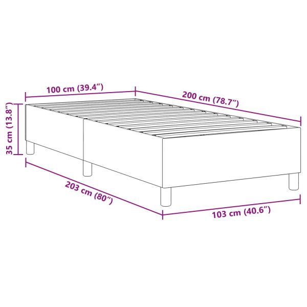 Платформено легло Тъмен сив 100 x 200 cm текстил
