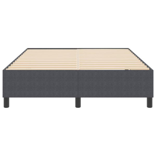Платформено легло Тъмен сив 160 x 200 cm текстил