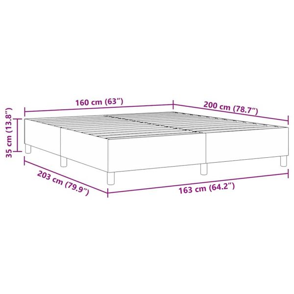 Платформено легло Тъмен сив 160 x 200 cm текстил