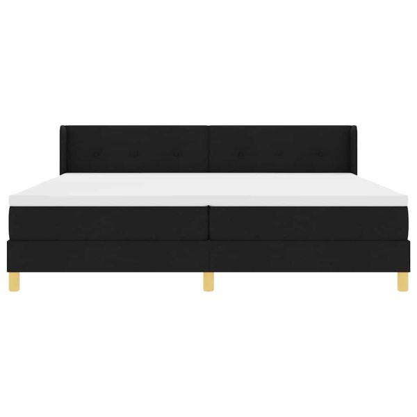 Легло с пружинирана основа Черно 200 x 200 cm Полиестер