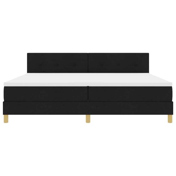 LED кутия за пружини с легло Черно 200 x 200 cm текстил