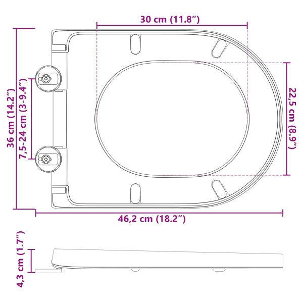Бързо освобождаваща тоалетна седалка Антрацит