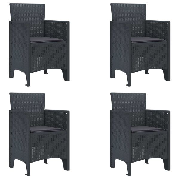 Градински стол 4 pcs Антрацит 53 x 49 x 85 см PP
