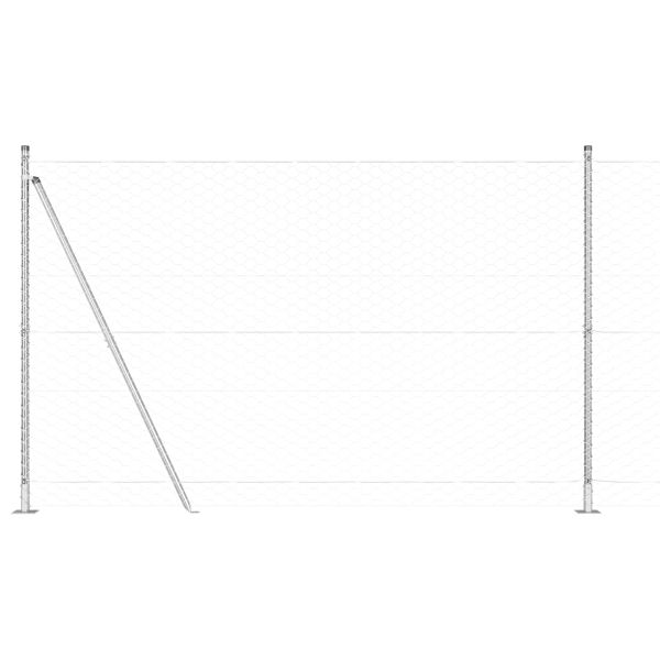 Оградa с колчета Сребрист 1.5 x 10 m Покрит със PVC стомана