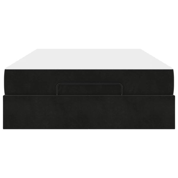 Рамка за легло с матрак Черно 120 x 200 cm Кадифе