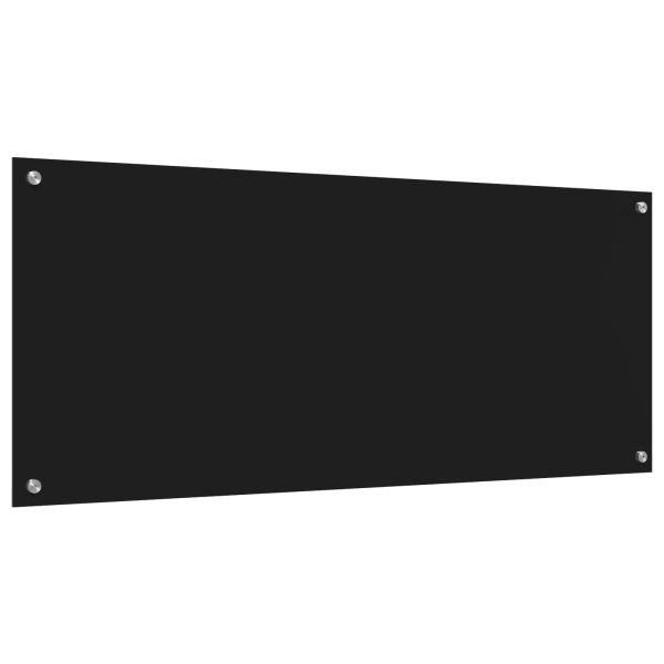 Кухненски заден панел Черно 120 x 50 x 0,6 см закалено стъкло