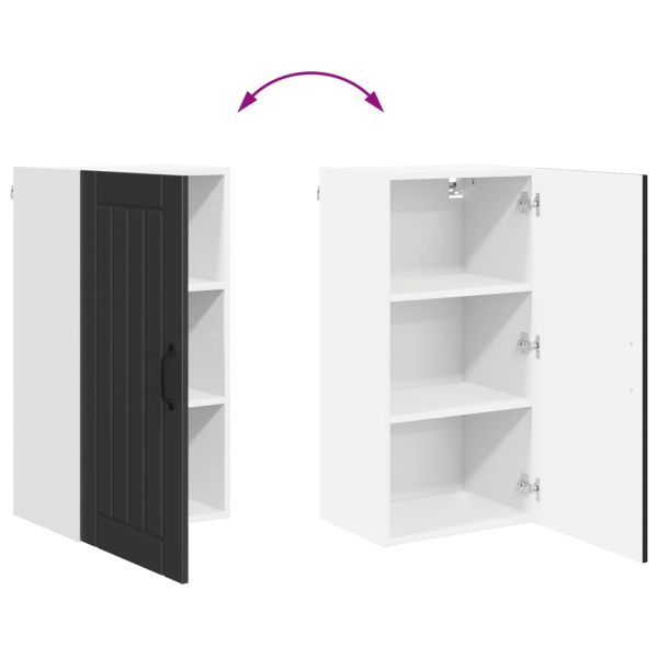 Кухненски шкаф Черно 40 x 31 x 80 см Инженерно дърво