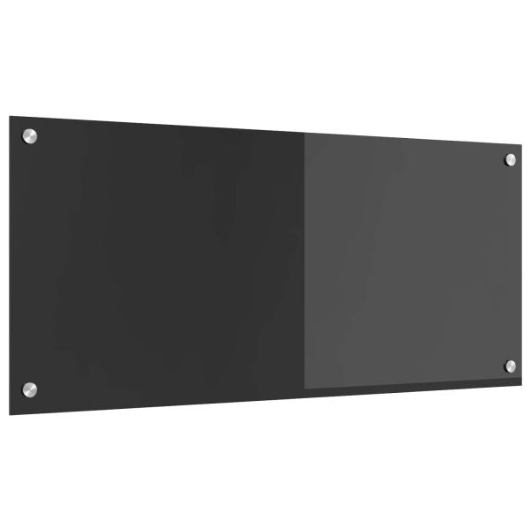 Кухненски заден панел Тъмносив 90 x 40 x 0,6 см закалено стъкло