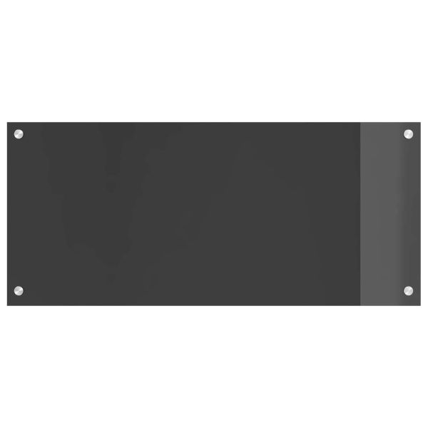 Кухненски заден панел Тъмносив 90 x 40 x 0,6 см закалено стъкло