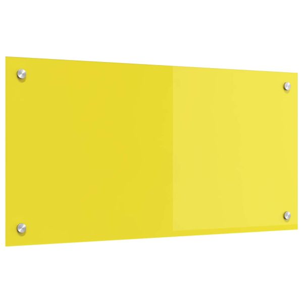Кухненски заден панел Жълто 80 x 40 x 0,6 см закалено стъкло