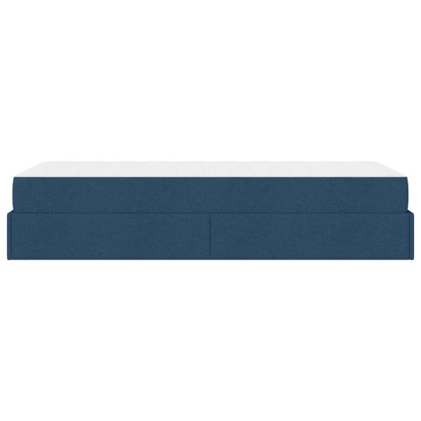 Рамка за легло с матрак Синьо 90 x 190 cm текстил