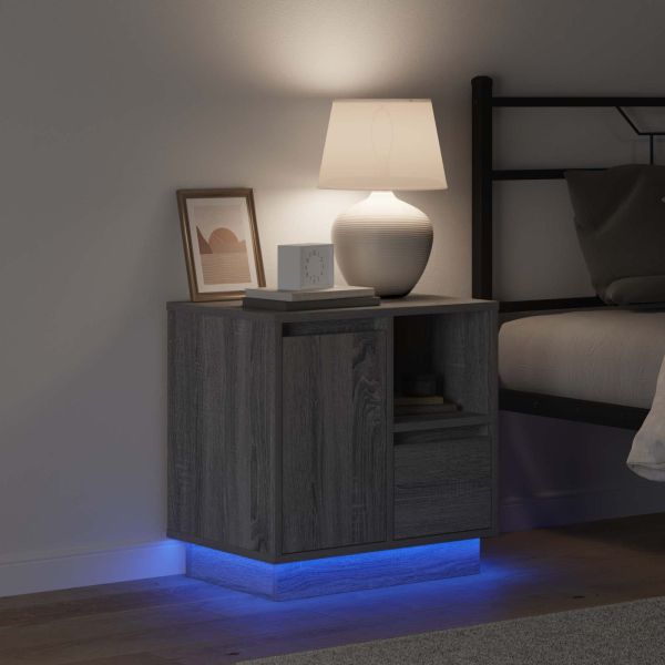 Нощен шкаф 2 pcs Сив 50 x 34,5 x 50 см. Инженерно дърво