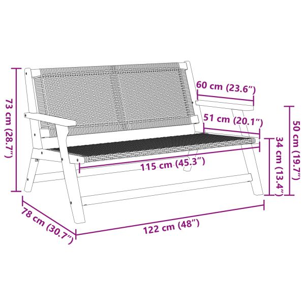 Градинска мебел Сив 122 x 78 x 73 см Масивна акациева дървесина