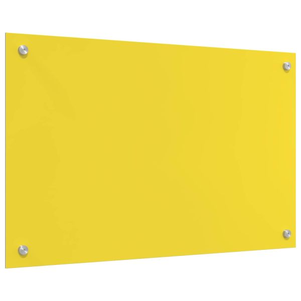 Кухненски заден панел Жълто 80 x 50 x 0,6 см закалено стъкло