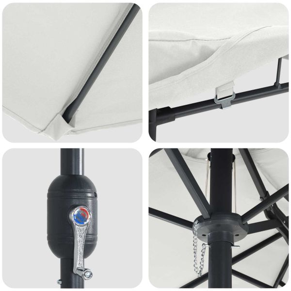 Градински парасол Пясък 385 x 209 x 244 см текстил