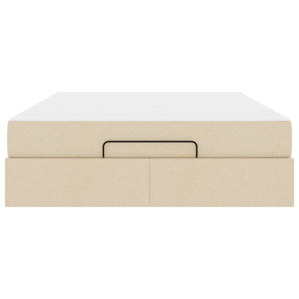 Рамка за легло със съхранение Крем 160 x 200 cm текстил