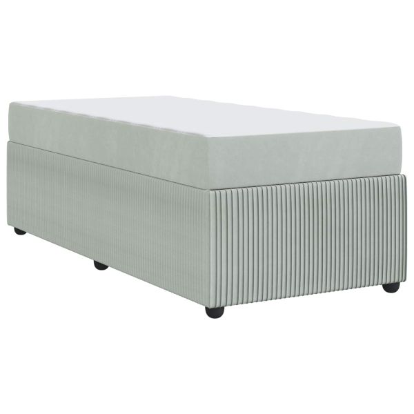 Рамка за легло с матрак Светлосиво 100 x 200 cm текстил