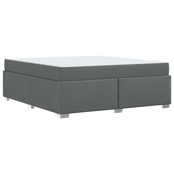 Рамка за легло с матрак Тъмен сив 180 x 200 cm текстил