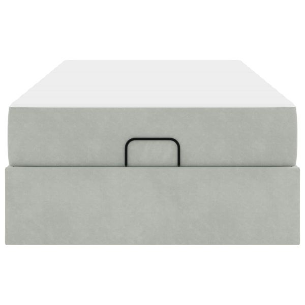 Рамка за легло с матрак Светлосиво 100 x 200 cm Кадифе