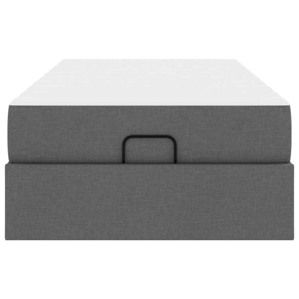 Рамка за легло с матрак Тъмносив 90 x 190 cm текстил