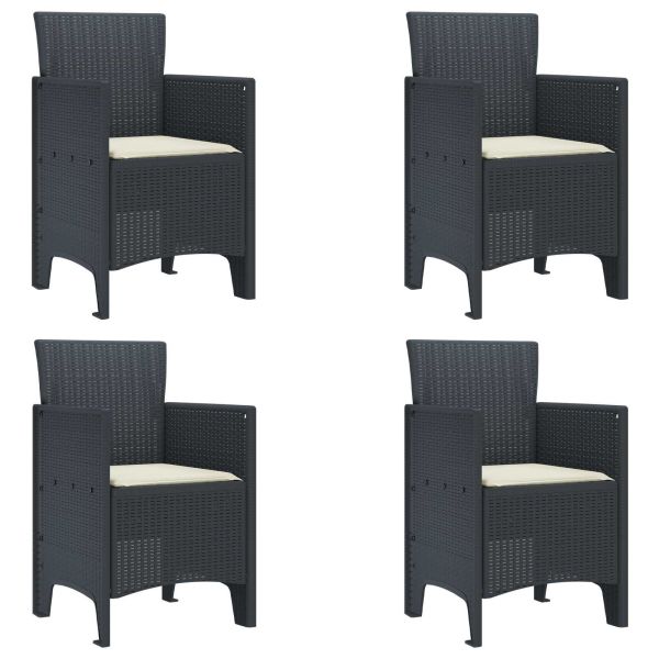Градински стол 4 pcs Антрацит 53 x 49 x 85 см PP