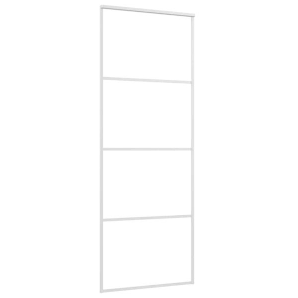 Плъзгаща се врата матирано ESG стъкло и алуминий 76x205 см бяла