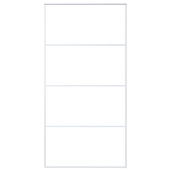 Плъзгаща се врата, ESG стъкло и алуминий, 102,5x205 см, бяла