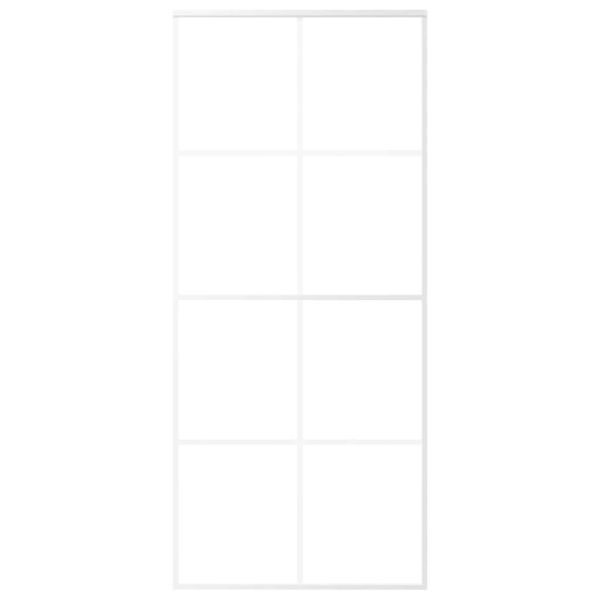 Плъзгаща се врата матирано ESG стъкло и алуминий 90x205 см бяла