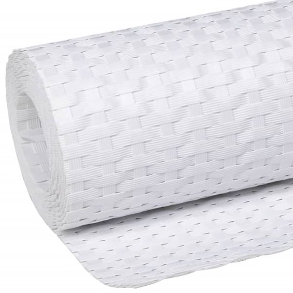 Балконски параван, бял, 300x80 см, полиратан