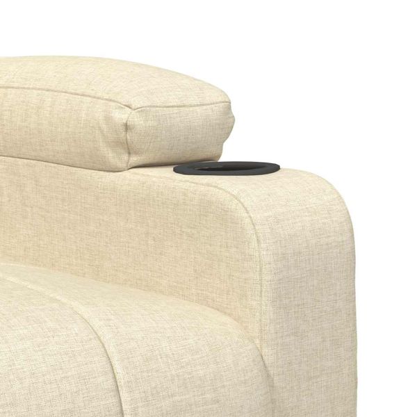 Изправящ масажен стол, кремав, текстил