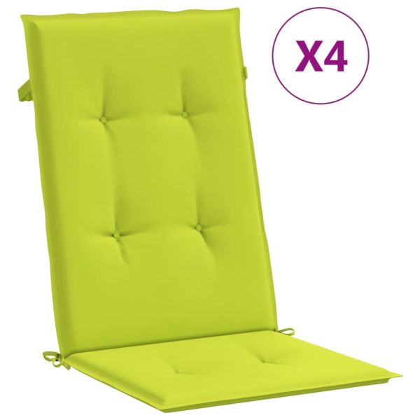 Наклоняеми градински столове с възглавници, 4 бр, тик масив