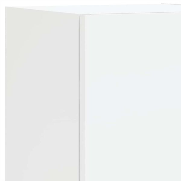 ТВ стенни модули с LED, 4 части, бели, инженерно дърво