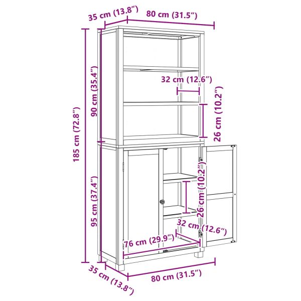 Комплект за съхранение на мебели с врата Кафяво Инженерно дърво