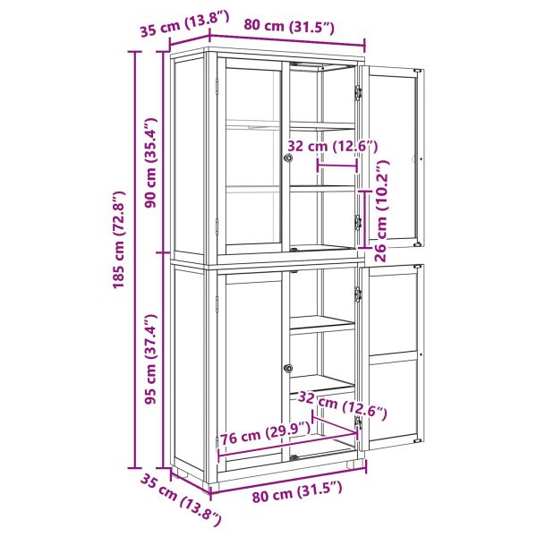 Комплект за съхранение на мебели с врата Кафяво Инженерно дърво