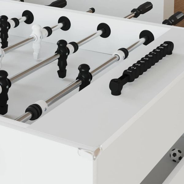 Футболна маса 2 pcs Бяло 146,5 x 74 x 85 см Инженерно дърво